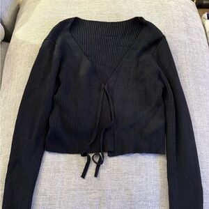 SHEIN Black Ribbed Cardigan